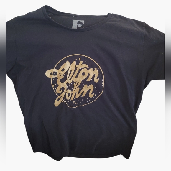 Tops - Elton John Black Shirt Size XL
